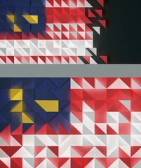 Abstract Malaysia Flag 3D Render (3D Artwork)