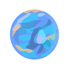 Fototapeta premium Isolated earth planet. World on white background. Vector cartoon illustration