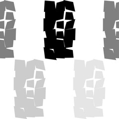 Shapes made of curved squares. Mosaic with geometric shapes. Seamless pattern. Design with manual hatching. Textile. Ethnic boho ornament. Vector illustration for web design or print.