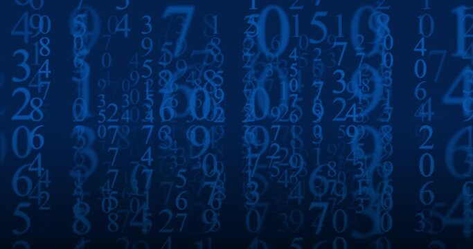 Numbers scrolling across the screen. Loop