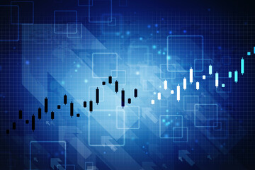 2d rendering Stock market online business concept. business Graph 