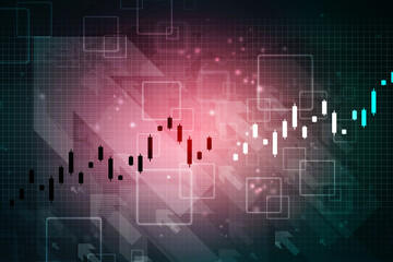 2d rendering Stock market online business concept. business Graph 