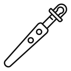 Syringe catheter icon, outline style