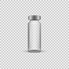 Medical glass vials.Vector illustration isolated on white background.