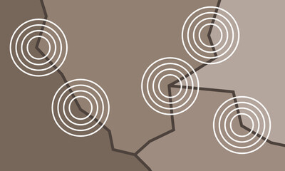 Earthquake from underground crack. Geological hazard.