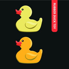 Vector image. Drawing of a duckling toy. Image of a rubber duck for children.