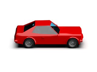 Fototapeta premium Simple&nbsp;Polygonal&nbsp;Red Race Sport Coupe&nbsp;Car&nbsp;Icon&nbsp;on White Background