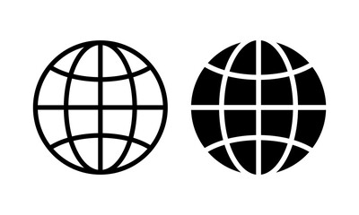 Globe icon, Go to web icon symbol vector. 