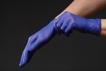Glove medical sterile surgeon nurse. clinical doctor.