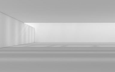 Empty building construction, with sunlight shade, 3d rendering.