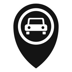 Driving school location icon, simple style