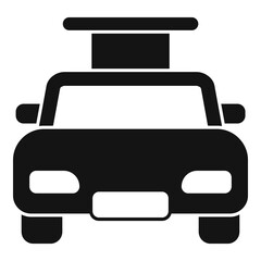 Driving school car graduation icon, simple style
