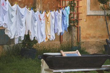 laundry drying in the sun