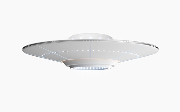 Science fiction UFO spaceships, 3d rendering.
