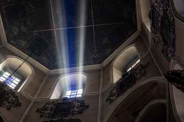 divine light in a Christian temple in the early morning of Easter day 