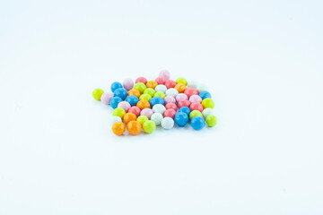 Candy sweet sugar balls, multicolor delicious dessert, food,  isolated on white object, design element