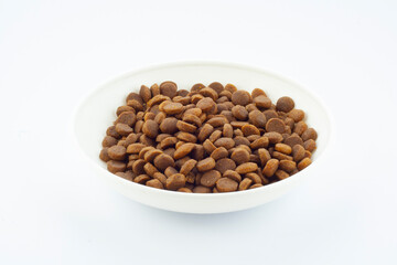 Dry cat , dog food, animal pet puppy dinner isolated object, design element
