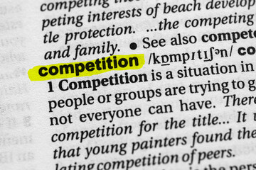 Highlighted word competition concept and meaning.