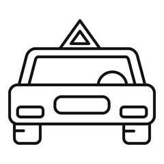 Obraz premium Driving school car icon, outline style