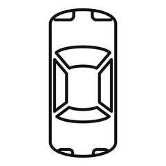Top view driving car icon, outline style
