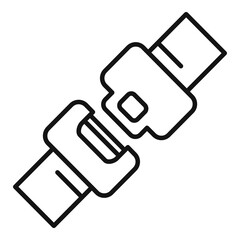 Car seat belt icon, outline style