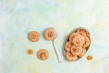 Homemade delicious walnut cookies.