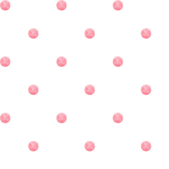 Watercolor simple pastel pink polka dots. Seamless pattern on the white background.