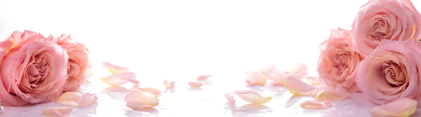 Fototapeta na wymiar Sweet pink rose flowers for love romance background