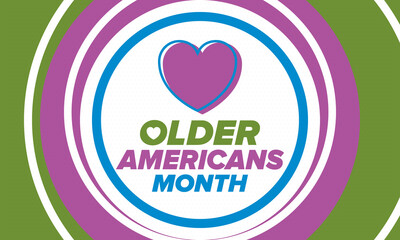 Older Americans Month. Celebrated in May in the United States. National Month of observance for Older Americans. Poster, card, banner and background. Vector illustration