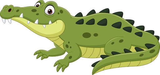 Cartoon crocodile isolated on white background