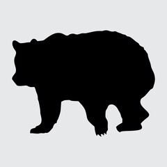 Bear Silhouette, bear isolated On White Background