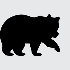 Bear Silhouette, bear isolated On White Background