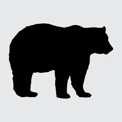 Obraz na płótnie Canvas Bear Silhouette, bear isolated On White Background