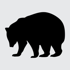 Bear Silhouette, bear isolated On White Background