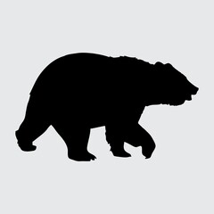 Fototapeta premium Bear Silhouette, bear isolated On White Background
