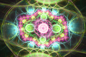 Colorful Fractal Waves Frequency Shapes Background Backdrop Cover Illustration