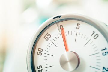 0 Minutes - Macro Of An Analog Timer In A Kitchen