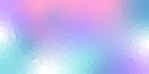 Modern abstract crystallize light gradient purple blue pink colored blurred background.