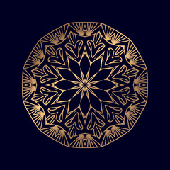 luxury ornamental mandala Vector design background in gold color. mandala logo Invitation template with floral illustration