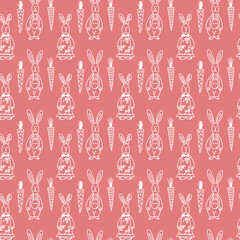 simple easter pattern with bunny and carrot