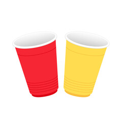 Beer cup vector. Beer cup logo design. Plastic vector on white background.