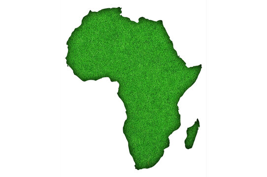 Karte von Afrika auf gr&uuml;nem Filz