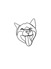 Hand drawn illustrations of face dog line art. Minimalist style drawing. One line artwork design for print, cover, wallpaper, minimal wall art.