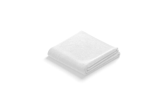 Blaank White Folded Big Towel Mock Up, Isolated