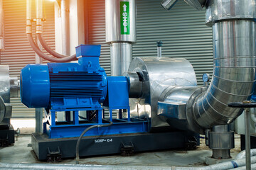 industrial equipment in factory. industrial equipment in factory. Photo of Primary ,secondary pump of Chill water for air condition system