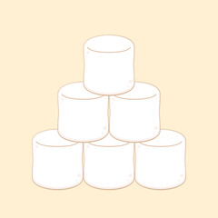 Marshmallow cartoon vector. free space for text. wallpaper. background.