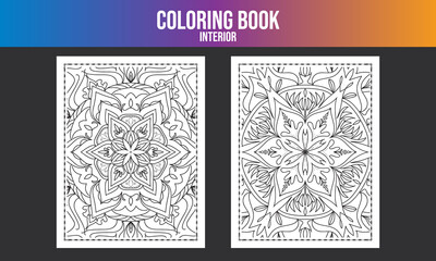 and-drawn coloring book. Drawing page kids flower coloring page bundle seamless pattern
