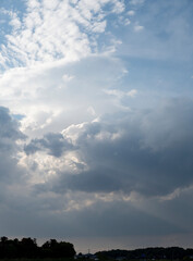 空 雲 夕日 薄明光線 cloud sunny sky sunset panorama