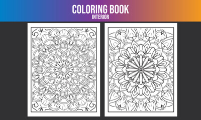 Adult coloring book. Flower drawing page vector bundle 