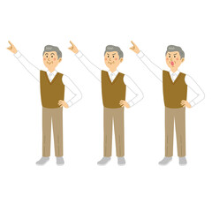 目指すポーズをするおじいさん